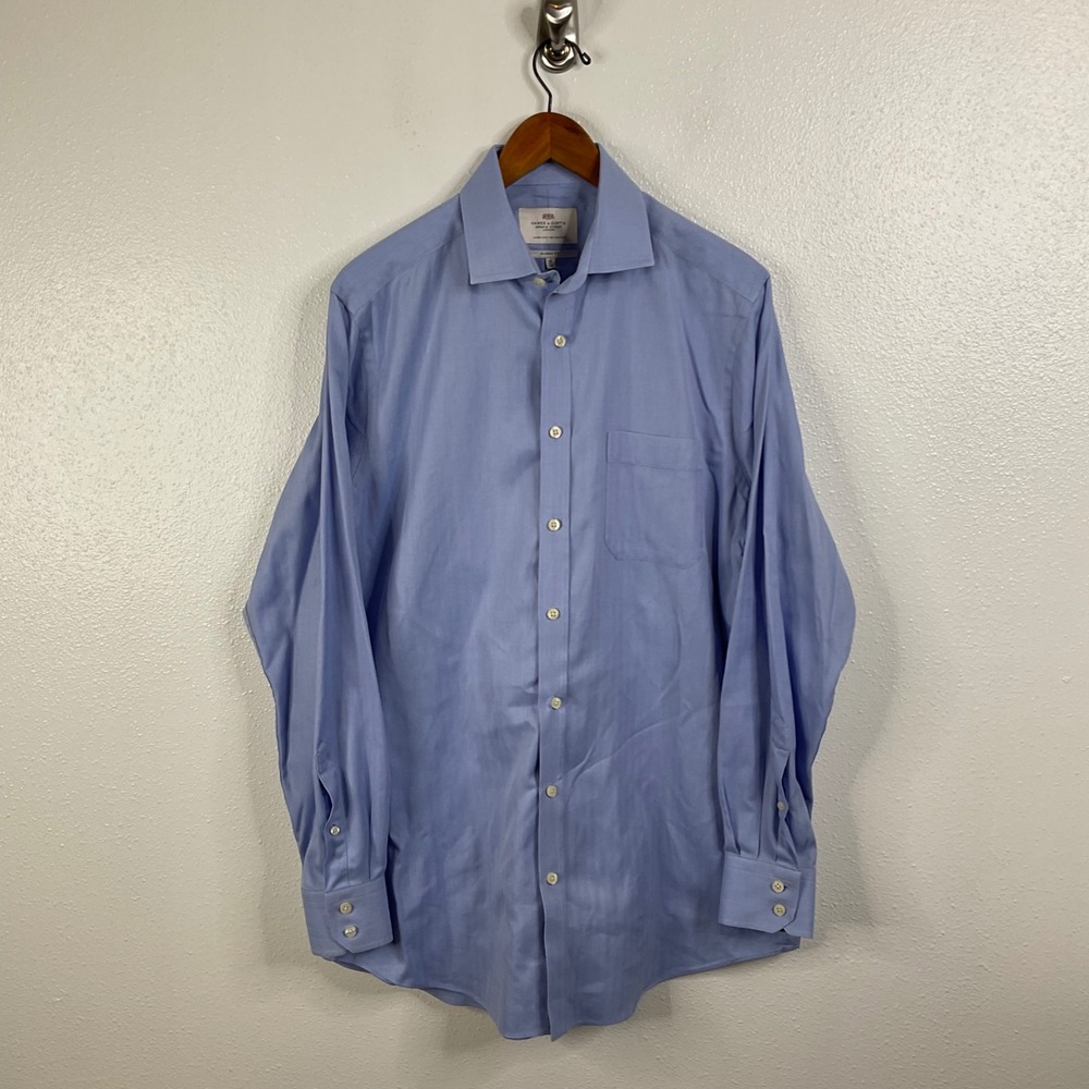 Hawes & Curtis‎ Classic Fit Luxury 2 Ply Cotton Button Down Shirt Size 16/36